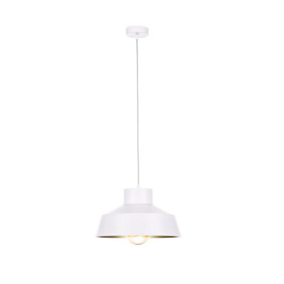 Luminosa Lighting Luminosa Moon Dome Pendant Ceiling Light White, Gold, 34Cm, 1X E27