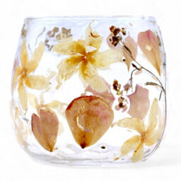 Serenityy Natural Floral Glass Straight Candle Holder Rosa 8X8Cm - thumbnail 2