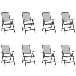 Berkfield 9 Piece Garden Dining Set Anthracite Metal Mesh - thumbnail 3