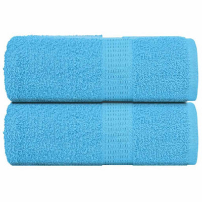 Berkfield Guest Towels 2 Pcs Turquoise 30X50 Cm 360 Gsm 100% Cotton - image 1