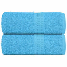 Berkfield Guest Towels 2 Pcs Turquoise 30X50 Cm 360 Gsm 100% Cotton