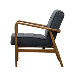 Xample Gallery Humber Dark Grey Linen Armchair Solid Oak Frame Comfortable Upholstered Seat Fully Assembled Modern Living Room Chair - thumbnail 8