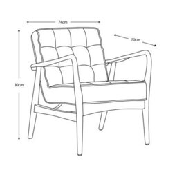 Xample Gallery Humber Dark Grey Linen Armchair Solid Oak Frame Comfortable Upholstered Seat Fully Assembled Modern Living Room Chair - thumbnail 2
