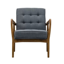 Xample Gallery Humber Dark Grey Linen Armchair Solid Oak Frame Comfortable Upholstered Seat Fully Assembled Modern Living Room Chair - thumbnail 6