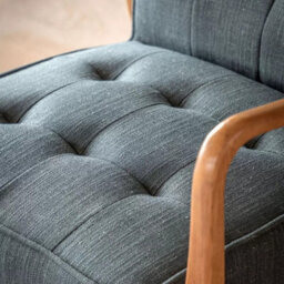 Xample Gallery Humber Dark Grey Linen Armchair Solid Oak Frame Comfortable Upholstered Seat Fully Assembled Modern Living Room Chair - thumbnail 3