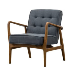 Xample Gallery Humber Dark Grey Linen Armchair Solid Oak Frame Comfortable Upholstered Seat Fully Assembled Modern Living Room Chair - thumbnail 7