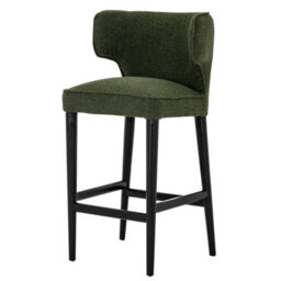 Wyld Haus Modena Modern Green Upholstered Bar Stool With Wooden Legs - thumbnail 2