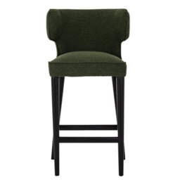 Wyld Haus Modena Modern Green Upholstered Bar Stool With Wooden Legs - thumbnail 3