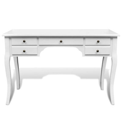 Berkfield Durable Wooden French Desk With Curved Legs And 5 Drawers - image 1