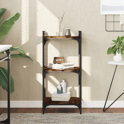 Berkfield Bookcase 3-Tier Smoked Oak 40X30X86 Cm Engineered Wood - image 1