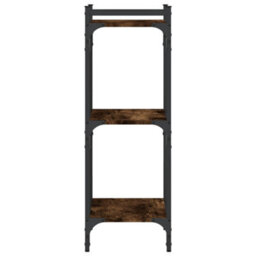 Berkfield Bookcase 3-Tier Smoked Oak 40X30X86 Cm Engineered Wood - thumbnail 5
