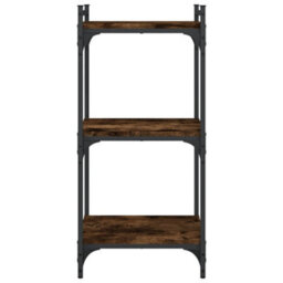 Berkfield Bookcase 3-Tier Smoked Oak 40X30X86 Cm Engineered Wood - thumbnail 4