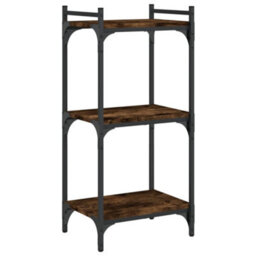 Berkfield Bookcase 3-Tier Smoked Oak 40X30X86 Cm Engineered Wood - thumbnail 2