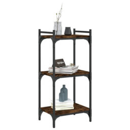 Berkfield Bookcase 3-Tier Smoked Oak 40X30X86 Cm Engineered Wood - thumbnail 3