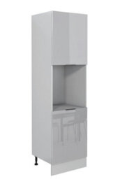 Impact Furniture Tall Oven Housing Unit Kitchen Single 600mm Cabinet Carcass Grey High Gloss Star - thumbnail 2