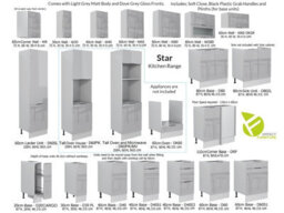 Impact Furniture Tall Oven Housing Unit Kitchen Single 600mm Cabinet Carcass Grey High Gloss Star - thumbnail 7