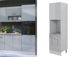 Impact Furniture Tall Oven Housing Unit Kitchen Single 600mm Cabinet Carcass Grey High Gloss Star - thumbnail 1