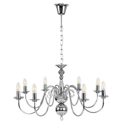 Valuelights Gothica Traditional Style 8 Way Polished Chrome Ceiling Light Chandelier Fitting - image 1