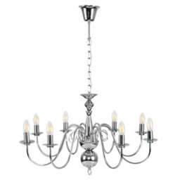 Valuelights Gothica Traditional Style 8 Way Polished Chrome Ceiling Light Chandelier Fitting