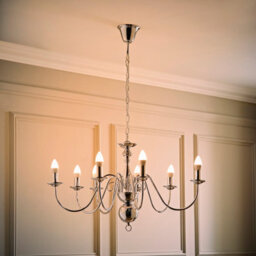 Valuelights Gothica Traditional Style 8 Way Polished Chrome Ceiling Light Chandelier Fitting - thumbnail 2