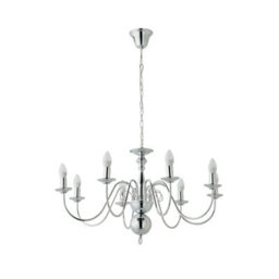 Valuelights Gothica Traditional Style 8 Way Polished Chrome Ceiling Light Chandelier Fitting - thumbnail 6