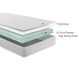 Mattress Guru Foamex 10 Eco Foam Mattress, Firm Comfort, Cleanable Cover, Silent, No Springs, 10Cm, 4Ft6 Double 135 X 190Cm - thumbnail 6