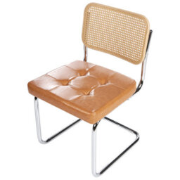 Beliani Set Of 2 Dining Chairs Ethete Faux Leather Golden Brown - thumbnail 7