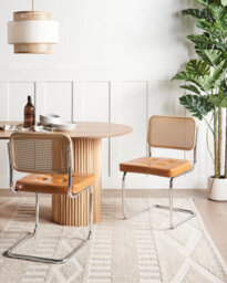 Beliani Set Of 2 Dining Chairs Ethete Faux Leather Golden Brown - thumbnail 2