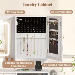 Costway Vanity Set Dressing Table & Chair Set W/ 3 Lighting Modes & Cabinet - thumbnail 5