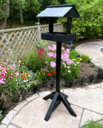 Ruddings Wood Black Wooden Wild Bird Table Slate Roof Garden Feeder Ready-Made - thumbnail 2