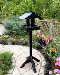 Ruddings Wood Black Wooden Wild Bird Table Slate Roof Garden Feeder Ready-Made - thumbnail 4