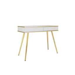 Arte Moro Dressing Table 102Cm In White - Sleek Push-To-Open Storage With Luxe Gold Legs - thumbnail 2