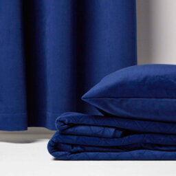 Homescapes Diamond Quilted Navy Velvet Throw - thumbnail 6