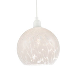 Happy Homewares Globe Opal White Snowflake 20Cm Glass Pendant Ceiling Lamp Shade