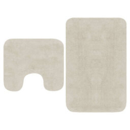 Walplus Bathroom Mat Set 2 Pieces Fabric White