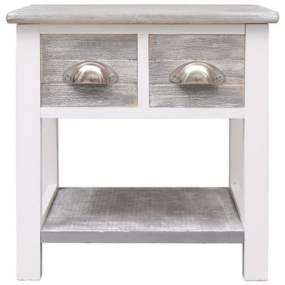 Berkfield Durable Side Table Grey 40X40X40 Cm Paulownia Wood - image 1