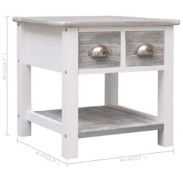 Berkfield Durable Side Table Grey 40X40X40 Cm Paulownia Wood - thumbnail 8