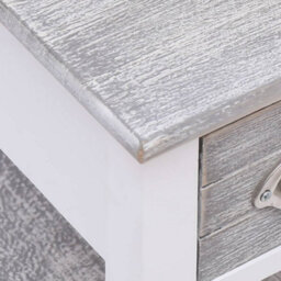 Berkfield Durable Side Table Grey 40X40X40 Cm Paulownia Wood - thumbnail 5