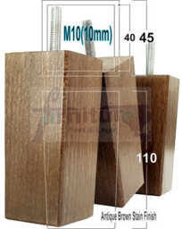 L&F 4X Replacement Furniture Legs Solid Wood 110mm High Sofas Chairs Settee Cabinets Legs M10 Tsp2055 - thumbnail 1