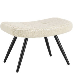 Tectake 1 Armchair With Ottoman Vanersborg Bouclé , Thickly Upholstered With Stool - Bouclé Cream/black - thumbnail 3
