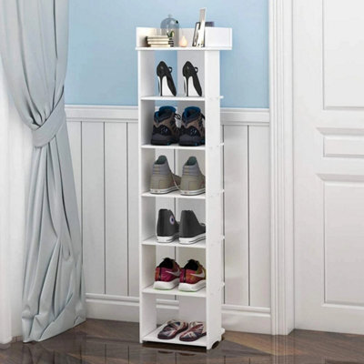 White 7-Tier Narrow Shoe Storage Rack - image 1