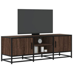 Berkfield Tv Cabinet Brown Oak 120X35X41 Cm Engineered Wood And Metal