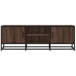 Berkfield Tv Cabinet Brown Oak 120X35X41 Cm Engineered Wood And Metal - thumbnail 4