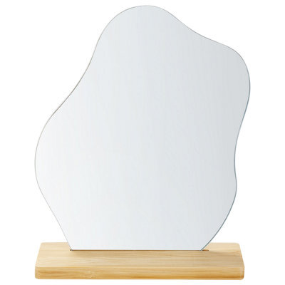 Beliani Standing Mirror Lozere 19 Cm 22 Cm Bamboo Wood Light Brown - image 1