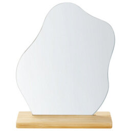 Beliani Standing Mirror Lozere 19 Cm 22 Cm Bamboo Wood Light Brown