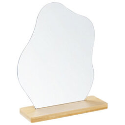 Beliani Standing Mirror Lozere 19 Cm 22 Cm Bamboo Wood Light Brown - thumbnail 4
