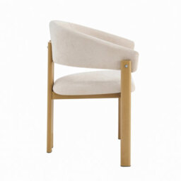 Matteo Set Of 2 Upholstered Dining Chairs With Armrests - Natural Wood/beige - thumbnail 9