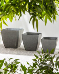 Beliani Set Of 2 Plant Pots Zeli 49 Cm Dark Grey - thumbnail 2