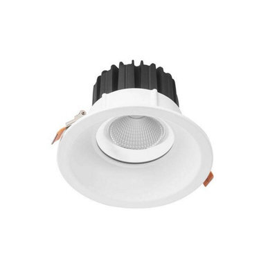 Luminosa Lighting Luminosa Dorit Integrated Led 1 Light Recessed Downlight Matt White Ip44 - Warm White