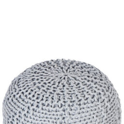 Beliani Pouf Grey 50 X 35Cm - Knitted Cotton Cover With Eps Beads Filling - thumbnail 3